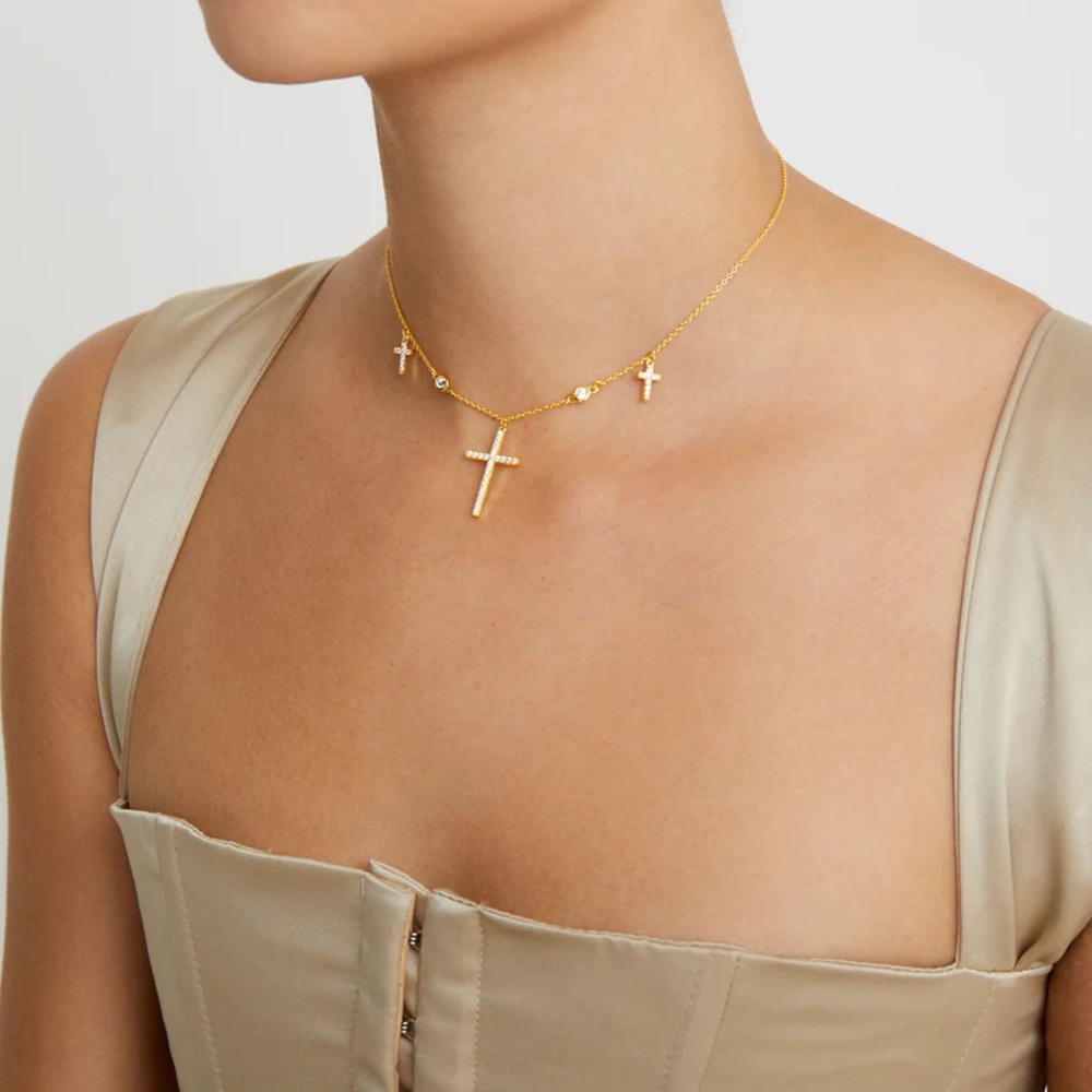 SOLD The M Jewelers - Dainty Cross Choker Necklace